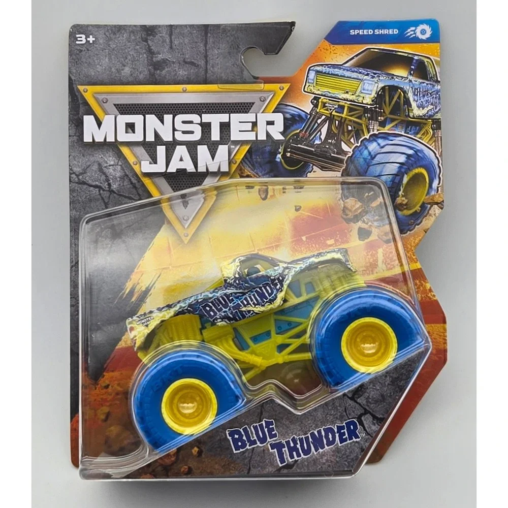 Monster Jam Blue Thunder Monster Truck Kids‎ 1:64 Yellow Blue Speed Shred Series